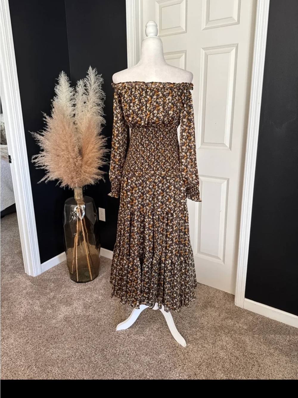 Anthropologie ASTR the Label Floral Off the Shoulder Maxi Dress size Small - Picture 5 of 12